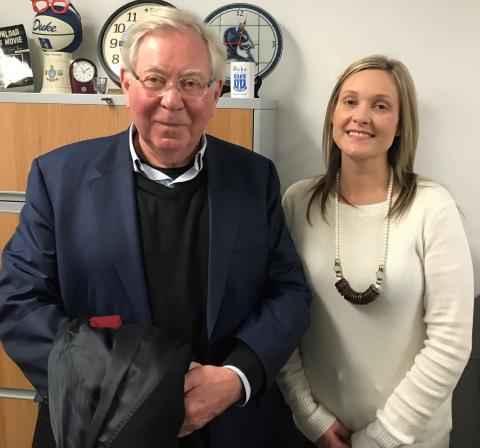 Picture of James Vaupel and Laura Satterfield at a DUPRI Office