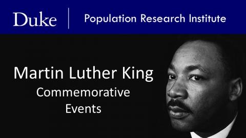 picture of Martin Luther King, with title that says Commemorative Events